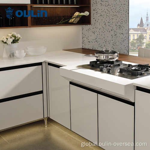 Glass Kitchen Cabinet Modern minimalist style high quality home kitchen cabinet Manufactory